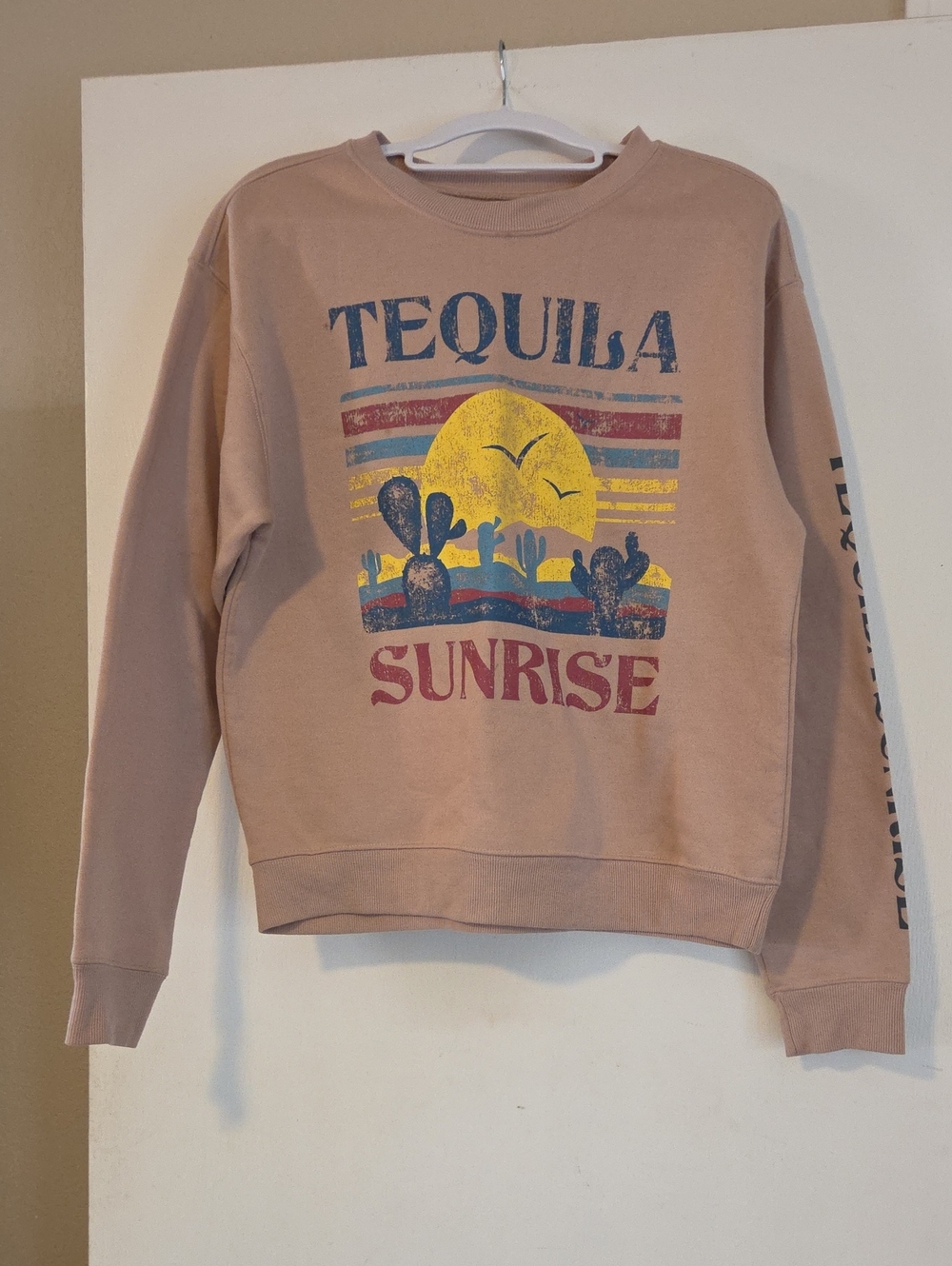 Tequila Sunrise Graphic Sweatshirt - Dusty Pink
